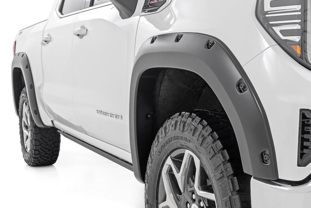 Rough Country Pocket Fender Flares - GBA Black - GMC Sierra 1500 2WD 4WD (19-23)