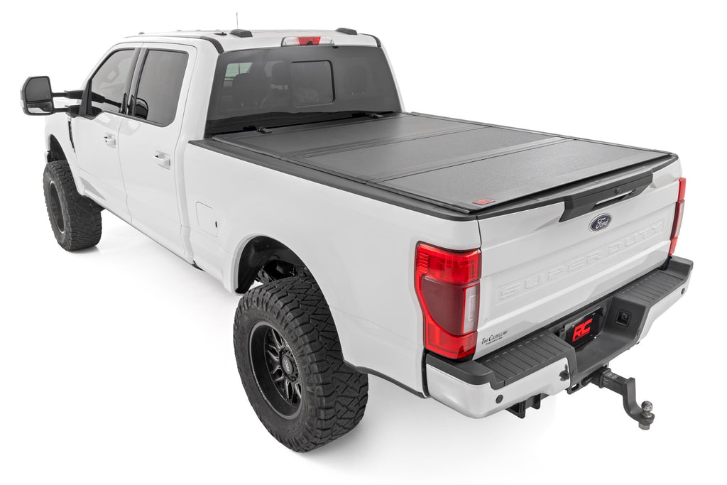 Hard Tri-Fold Flip Up Bed Cover - 6'10 In. Bed - Ford Super Duty (17-23)