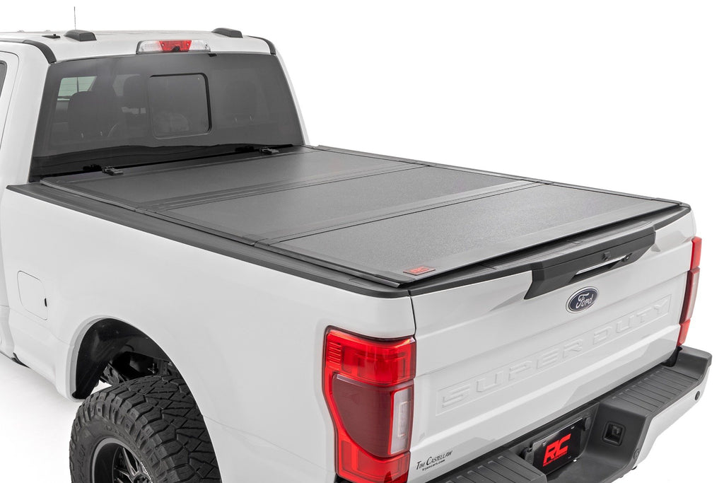 Hard Tri-Fold Flip Up Bed Cover - 6'10 In. Bed - Ford Super Duty (17-23)