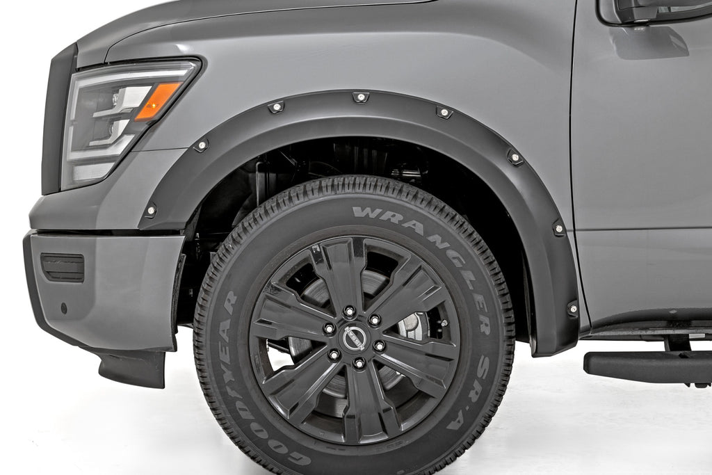 Traditional Pocket Fender Flares - Crew - KH3 Super Black - W O Emblem - Nissan Titan (17-23)