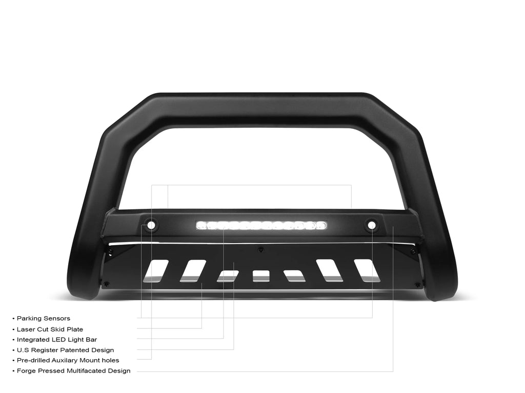 Armordillo® 2007-2018 Chevy Silverado/GMC Sierra 1500 (Excl. Z71) AR-T Bull Bar w/Parking Sensor - Matte Black