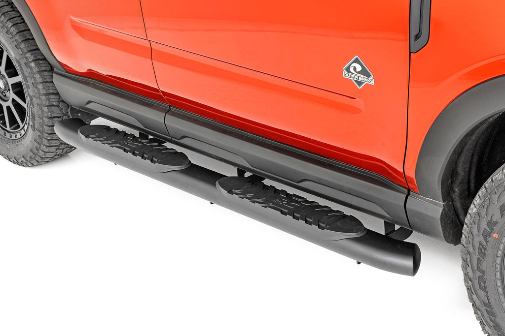 Rough Country Oval Nerf Steps - Black - Ford Bronco Sport 4WD (2021-2023)