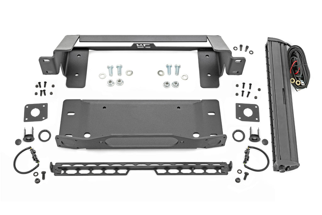 High Winch Mount - All Models - 20 Inch Black Single Row LED - DRL - Ford Bronco (21-23)