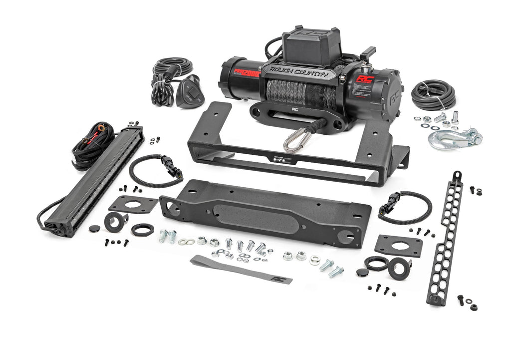 High Winch Mount - All Models - 12000S - 20 Inch Black Single Row LED - Ford Bronco (21-23)
