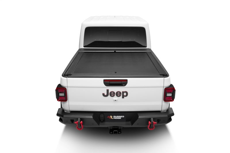 Rugged Ridge Jeep Gladiator w/o Trail Rail Sys Armis Tonneau Cover w/Max Track - Tex. Blk