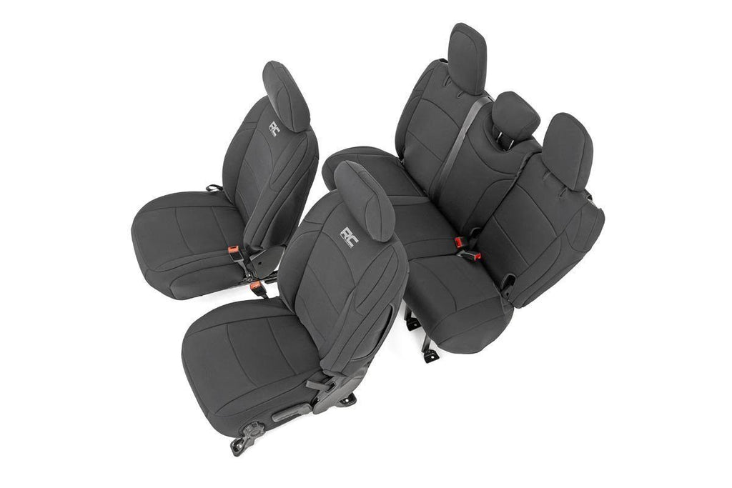 Rough Country Seat Covers - Front And Rear W Armrest - Jeep Wrangler JL (18-23)
