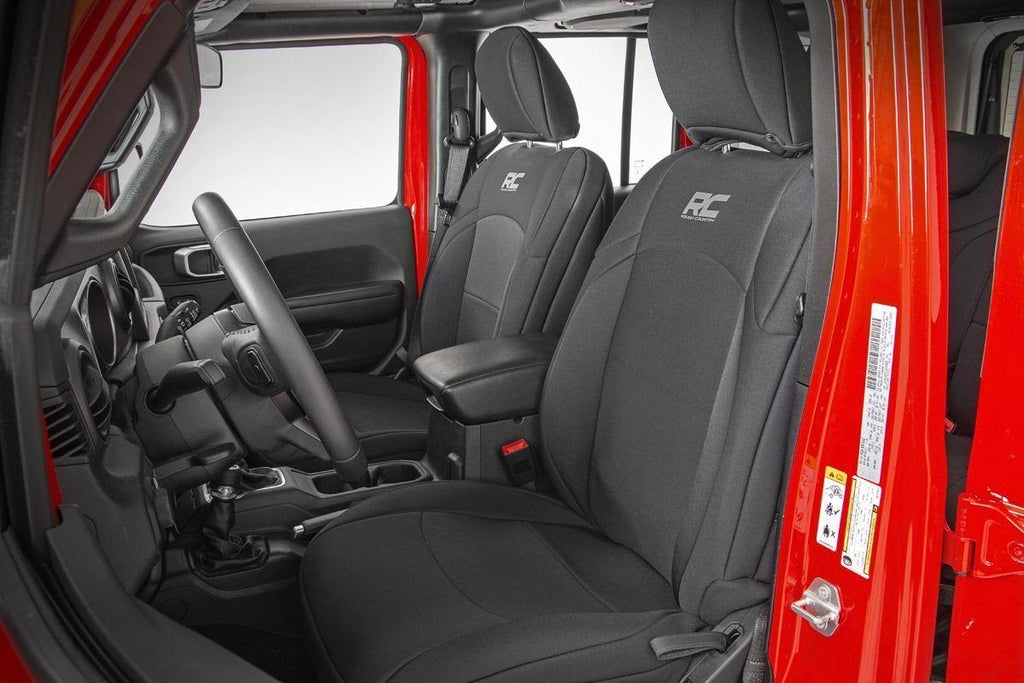 Rough Country Seat Covers - Front And Rear W Armrest - Jeep Wrangler JL (18-23)