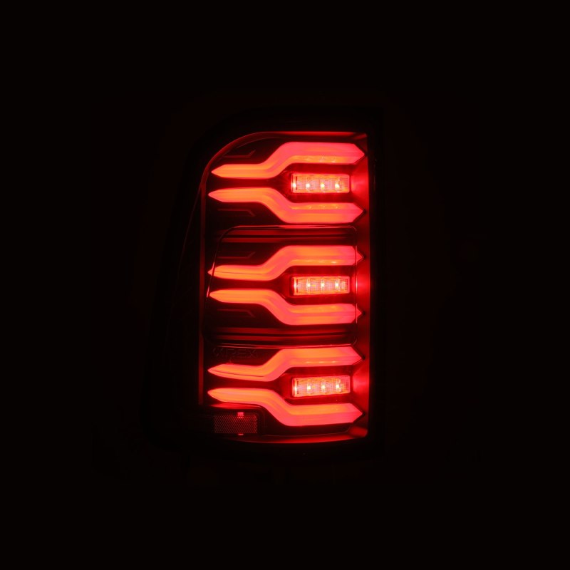 AlphaRex 19+ Dodge Ram 1500 Luxx-Series LED Tail Lights Black w/Activ Light/Seq Signal