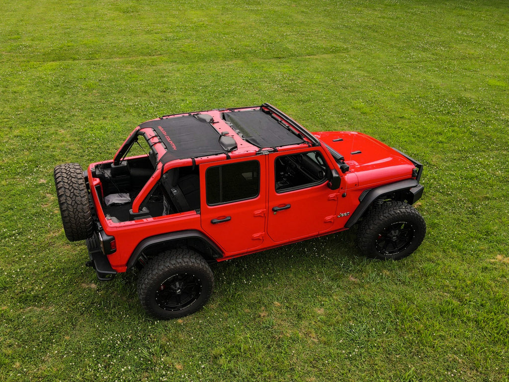 Rough Country Mesh Bikini Top Plus - Black - Jeep Wrangler 4xe (21-23) Wrangler JL (18-23)