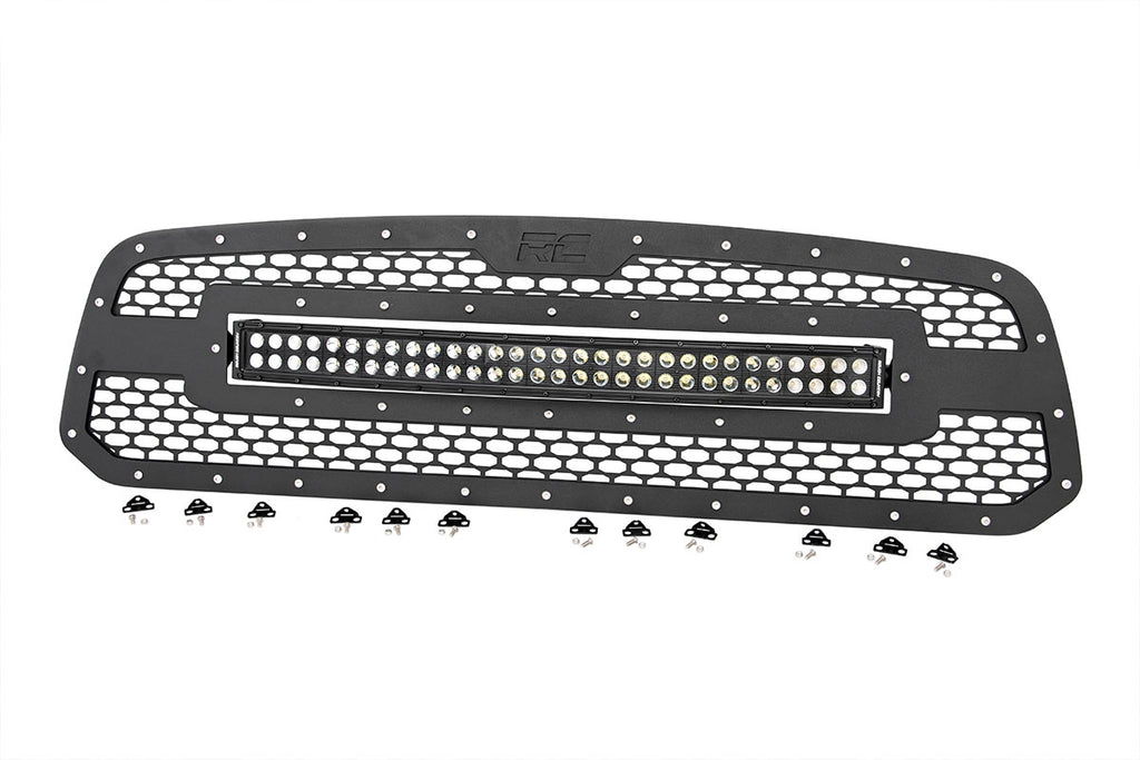 Rough Country - Mesh Grille - 30" Dual Row LED - Black - Ram 1500 2WD/4WD (13-18 & Classic) - 70199