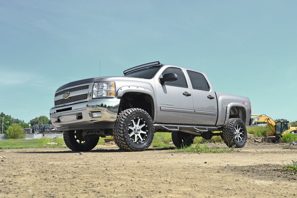Chevy Silverado equipped with a 6-inch Rough Country lift kit for demonstration