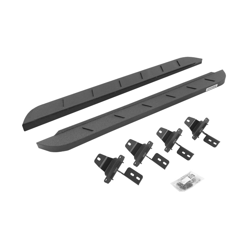 Go Rhino Jeep Wrangler JL 2DR RB10 Slim Running Boards Kit (Incl. Brackets) - Bedliner Coating