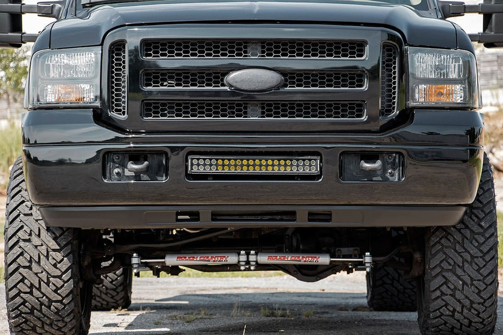 Rough Country - LED Light - Bumper Mount - 2" Black Dual Row - Ford Super Duty (05-07) - 70665