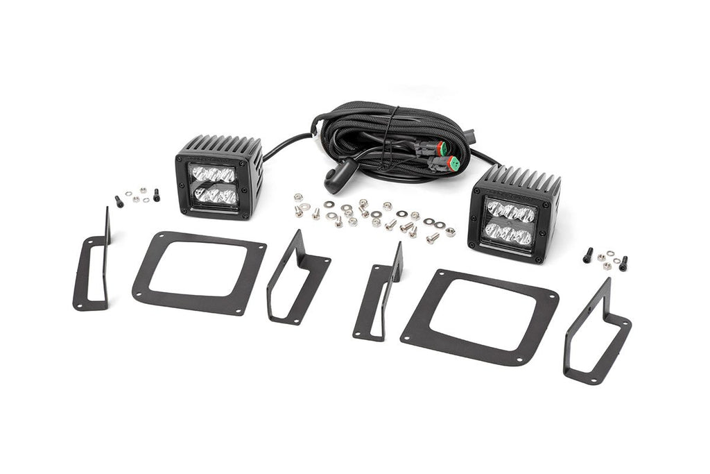 Rough Country - LED Light - Fog Mount - 2" Black Pair - GMC Sierra 1500 (14-15) - 70689