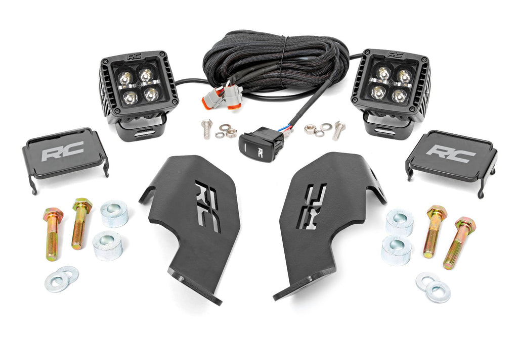 LED Light - Cage Mount - 2 In. Black Pair - Amber DRL - Honda Talon 1000