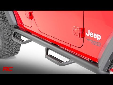 Rough Country Nerf Steps - Wheel To Wheel - 4 Door - Jeep Wrangler JK (07-18)