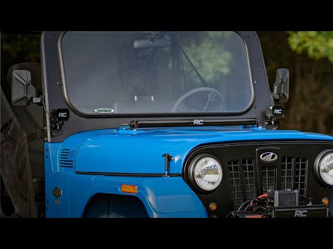 LED Light Kit - Hood Mount - 30 In. Black Single Row - White DRL - Mahindra Roxor (18-20)