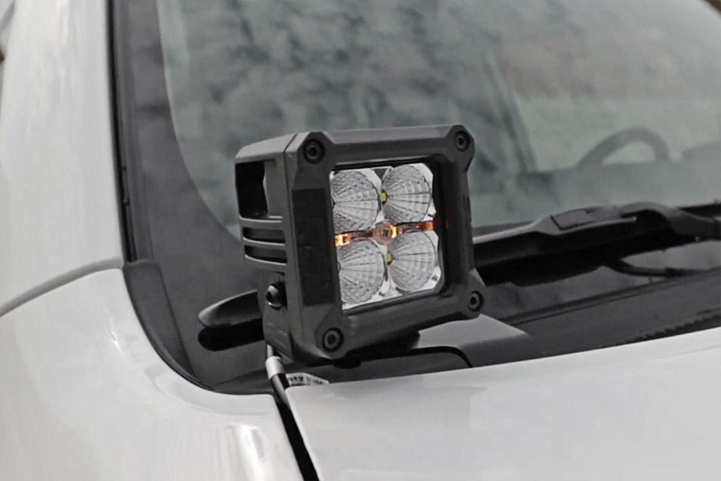 Rough Country - LED Light - Ditch Mount - 2" Black Flood Pair - Toyota 4Runner (10-23) - 70799