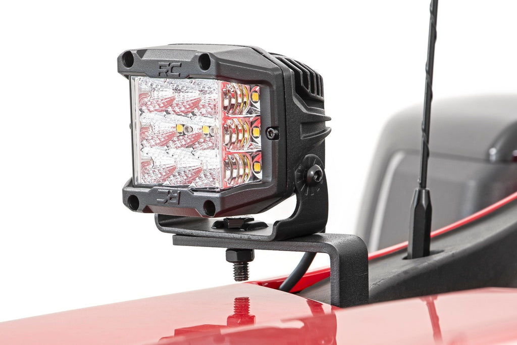 Rough Country - LED Light - Ditch Mount - 2" Black Pair - Spot - Chevy Silverado 1500 (19-23) - 70841