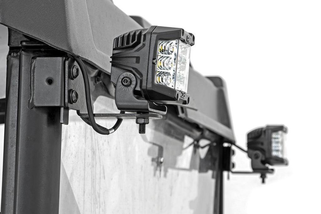 LED Light - RR Cage Mount - 2 In. Chrome Pair - Wide Angle - Polaris Ranger 1000 Ranger XP 900 1000