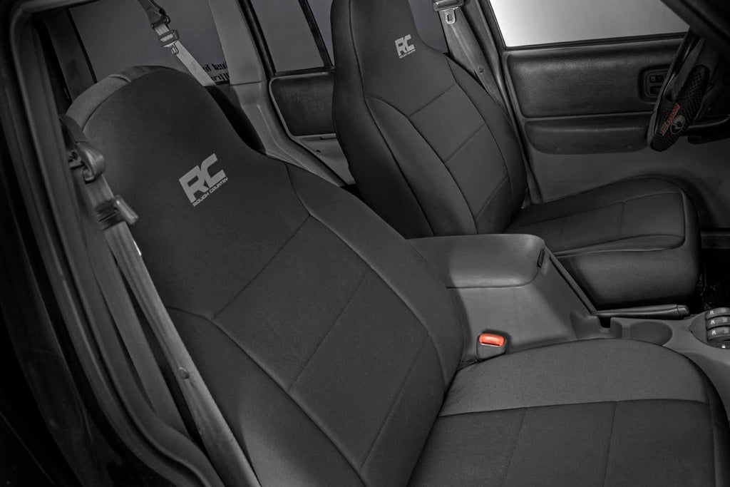 Rough Country Seat Covers - Detachable Headrest FR & RR - Jeep Cherokee XJ (97-01)