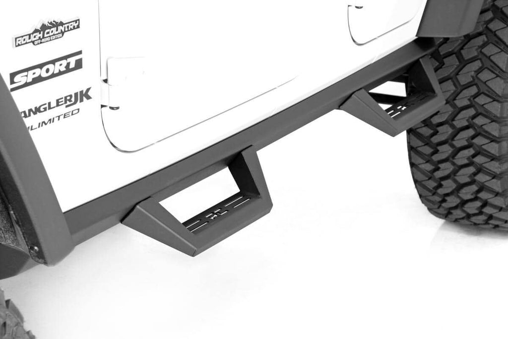 Rough Country Contoured Drop Steps - 4 Door - Jeep Wrangler JK 2WD 4WD (07-18)