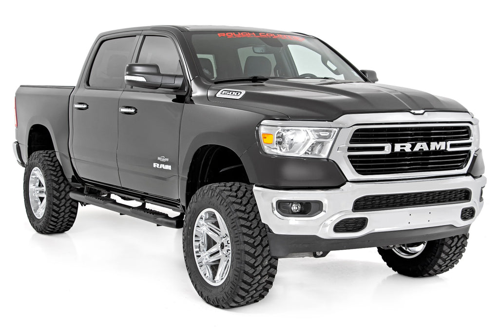 Rough Country Oval Nerf Step - Crew Cab - Black - Ram 1500 (19-23) 1500 TRX (21-23)