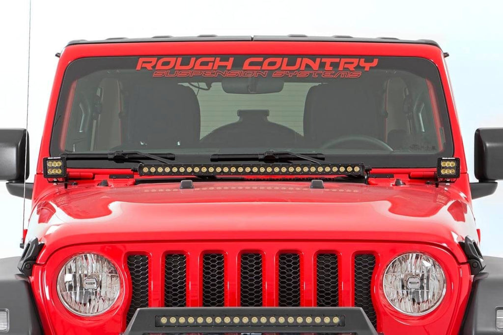 Rough Country - Jeep 30 Inch LED Hood Kit (18-21 Wrangler JL 20-21 Gladiator JT - Black-Series) - 70054