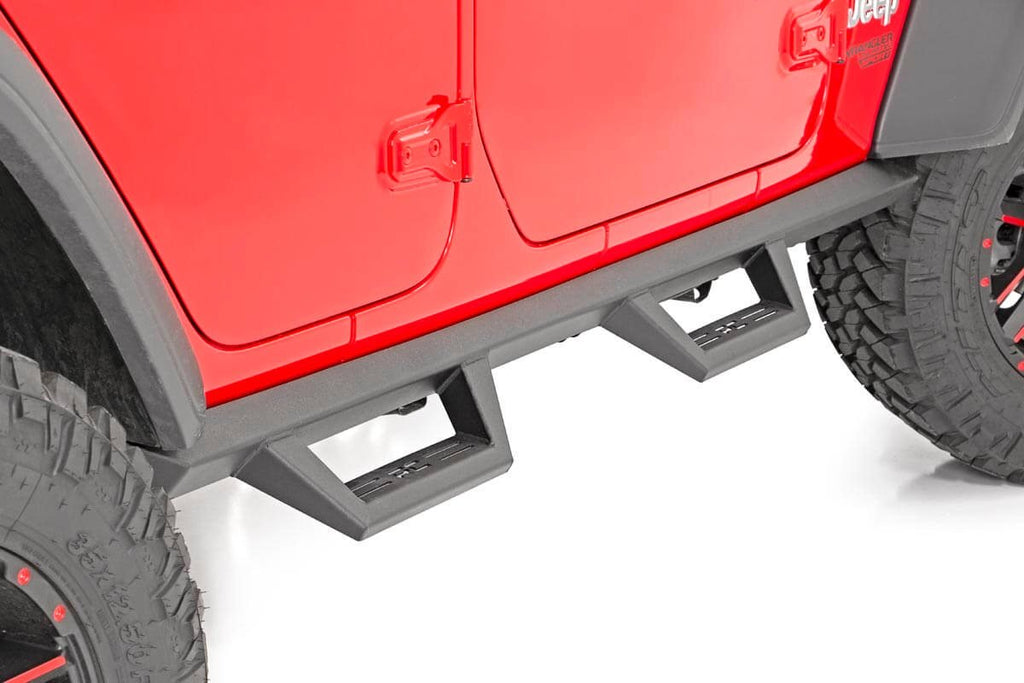 Rough Country Contoured Drop Steps - 4 Door - Jeep Wrangler 4xe (21-23) Wrangler JL (18-23)