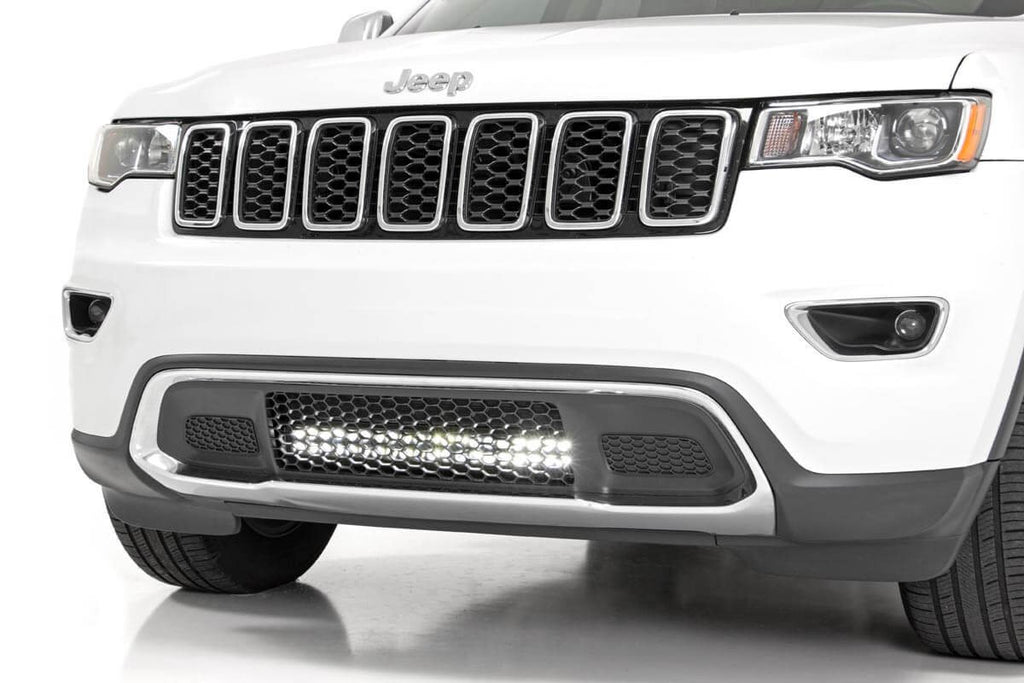 Rough Country - LED Light - Bumper Mount - 20" Black Dual Row - Jeep Grand Cherokee WK2 (11-20) - 70773