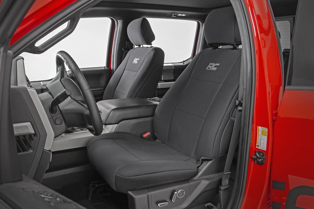 Rough Country Seat Covers - FR Bucket And RR Bench - Ford F-150 (15-23) Super Duty (17-23)