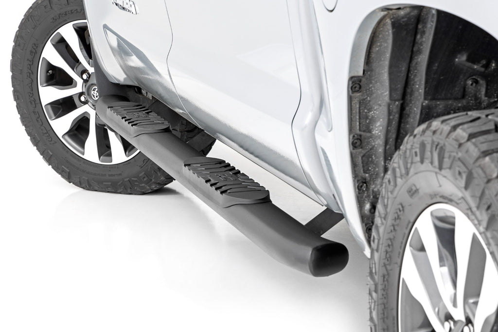 Rough Country Oval Nerf Step - Crew Cab - Black - Toyota Tundra 2WD 4WD (07-21)