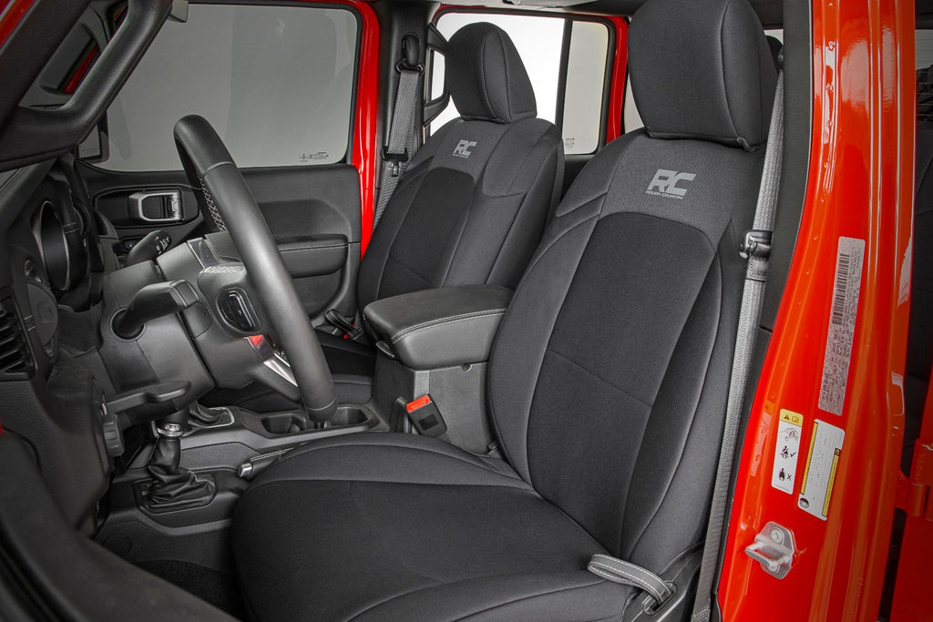 Rough Country Seat Covers - Front And RR W Cup Holder - Jeep Gladiator JT (20-22)