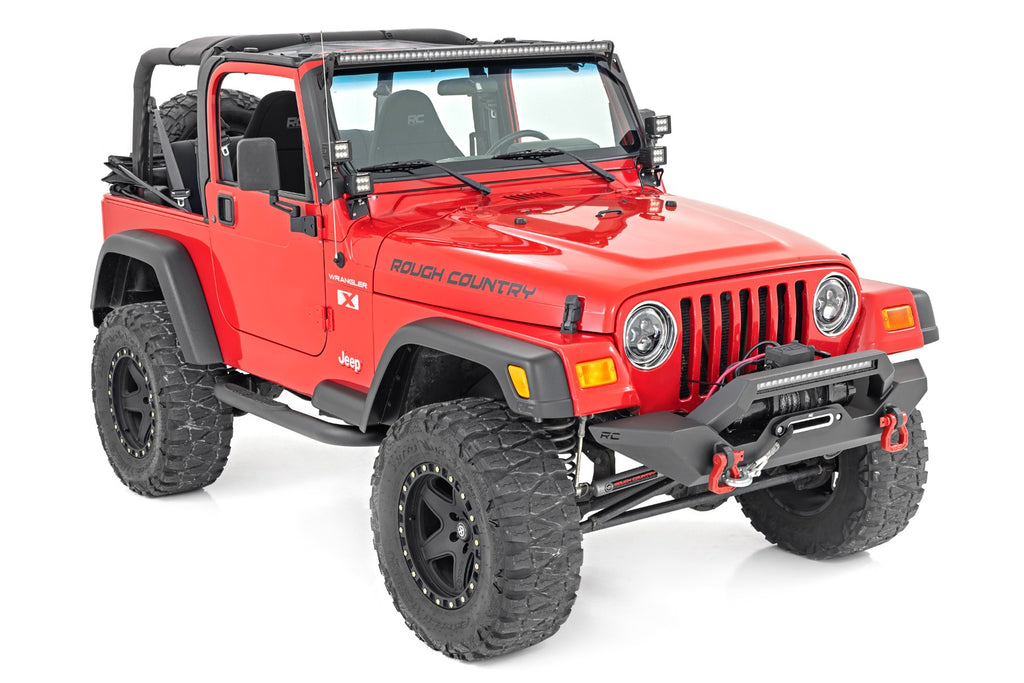 Rough Country Nerf Bar - 3inch Tube - Jeep Wrangler TJ (97-06) Wrangler YJ (87-95)