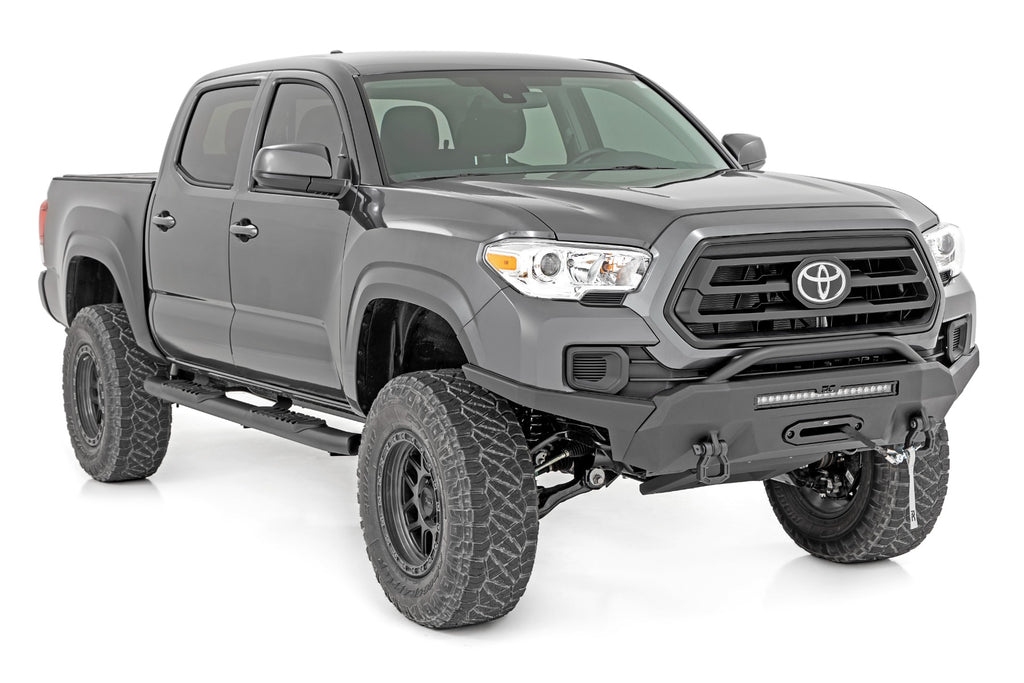 Rough Country Oval Nerf Step - Double Cab - Black - Toyota Tacoma 2WD 4WD (05-23)
