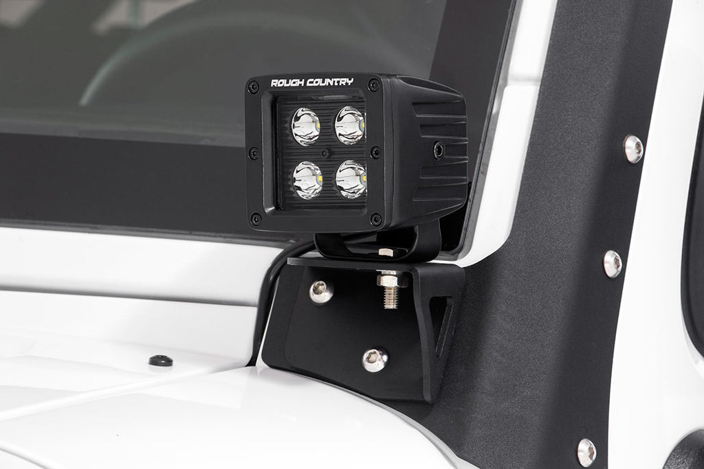 Rough Country - LED Light Mount - Lower Windshield - Pod - Jeep Wrangler JK (07-18) - 70044