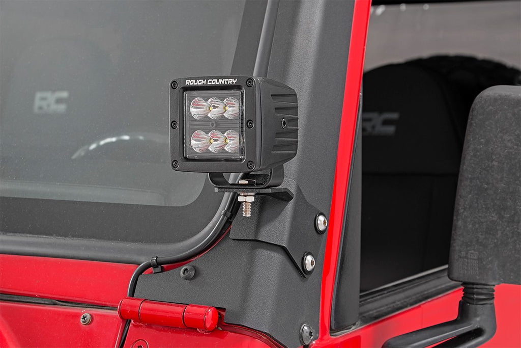 Rough Country - LED Light Mount - Lower A-Pillar - Pod - Jeep Wrangler TJ (97-06) - 70046