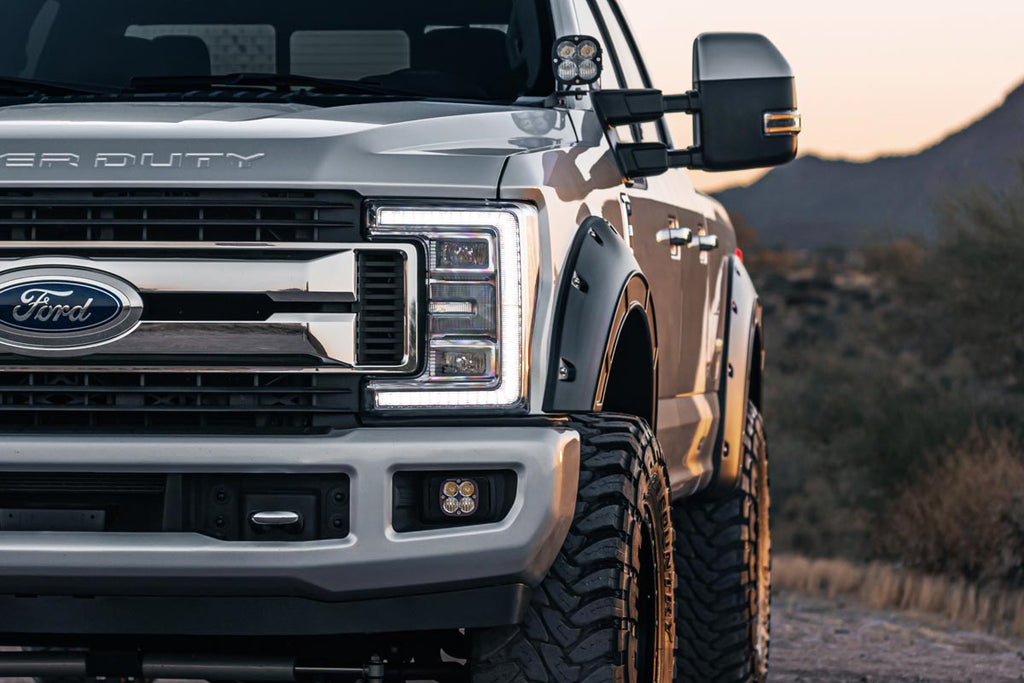 Rough Country Defender Pocket Fender Flares - Black - Ford Super Duty (17-22)