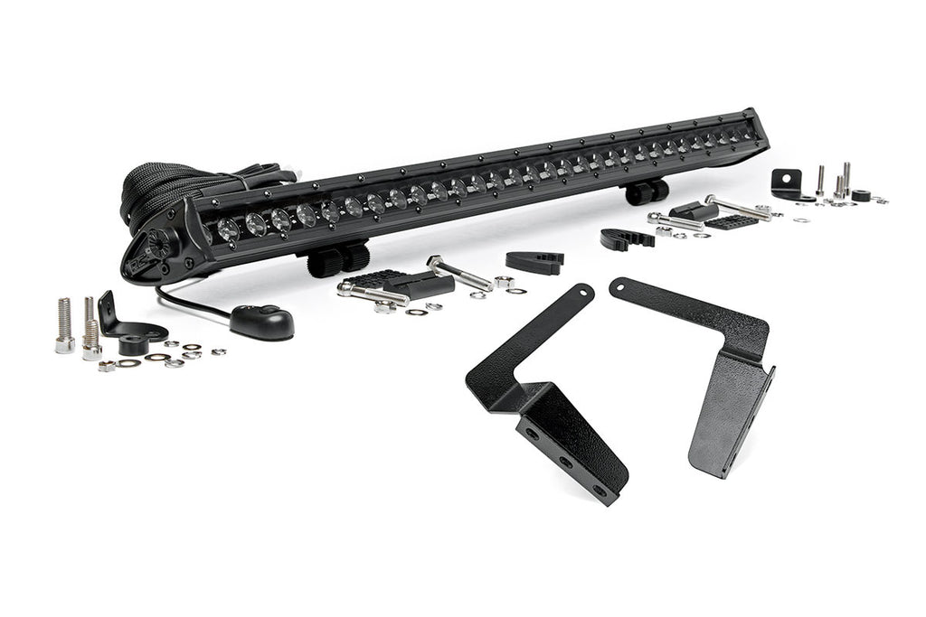 Rough Country - LED Light - Bumper Mnt - 30" Black Single Row - Toyota Tundra (14-21) - 70657