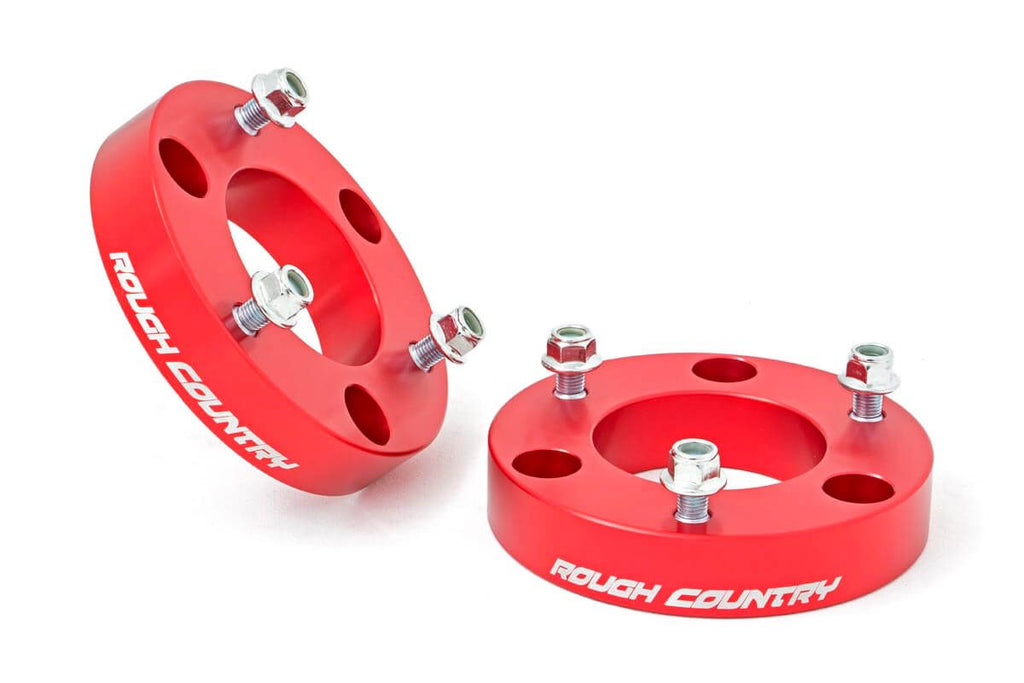 Rough Country 2 Inch Leveling Kit - Red Spacers - Nissan Titan 2WD 4WD (04-21)