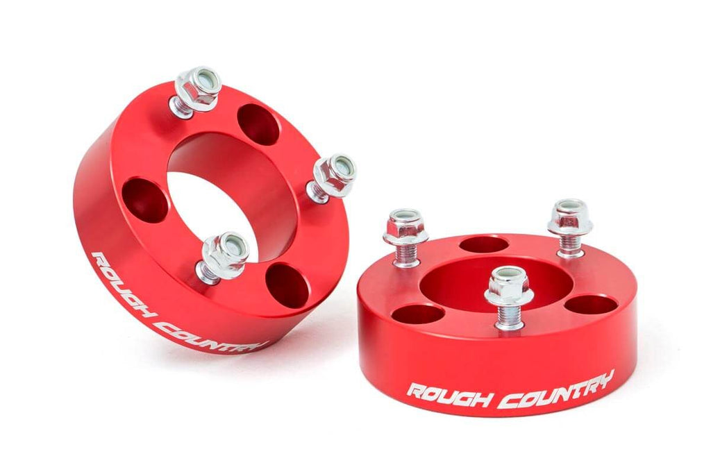 Rough Country 2.5 Inch Leveling Kit - Red Spacers - Nissan Frontier (05-23) Xterra (05-15)