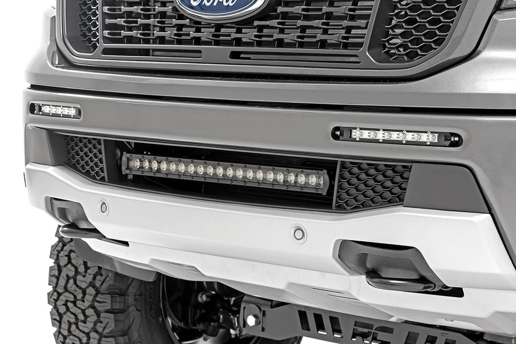 Rough Country - LED Light - Bumper Mount - 20" Black Single Row - Ford Ranger (19-23) - 70815