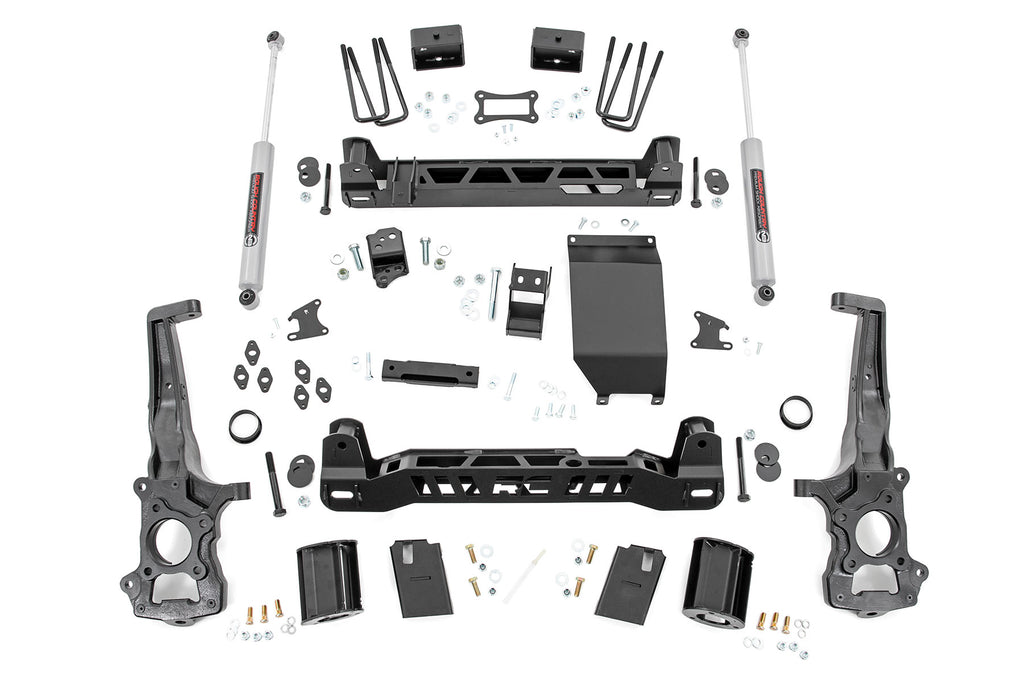 Complete 6-inch suspension lift kit for Ford Ranger 4WD, including front and rear components