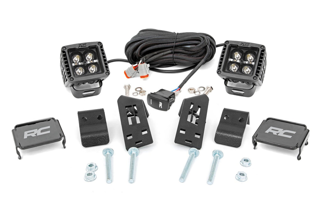 LED Light - A Pillar Mount - 2 In. Black Pair - Amber DRL - Polaris RZR PRO XP