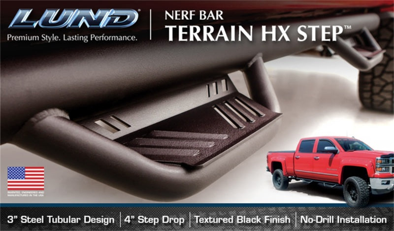 Lund Ford Ranger Crew Cab Terrain HX Step Nerf Bars - Black