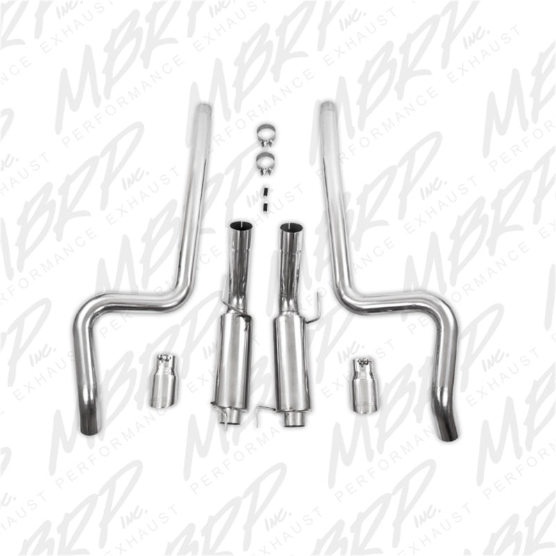 MBRP Ford Shelby GT500 / GT Dual Split Rear Race Version, T409 4in Tips Exhaust System