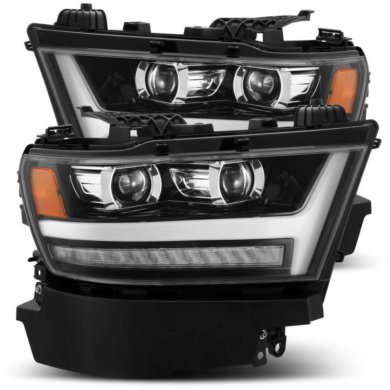 AlphaRex 19+ Ram 1500HD PRO-Series Proj Headlights Plnk Style Jet Blk w/Activ Light/Seq Signal/DRL