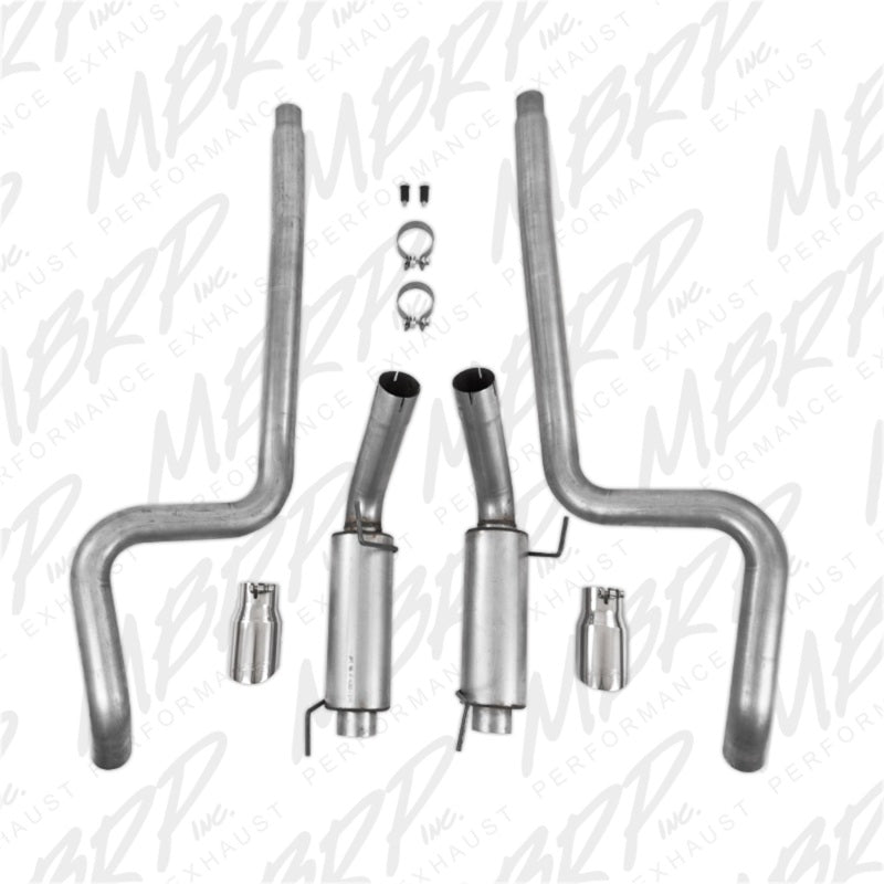 MBRP Ford Mustang GT 4.6L Dual Split Rear Race Version AL/ 3in Cat Back Exhaust System