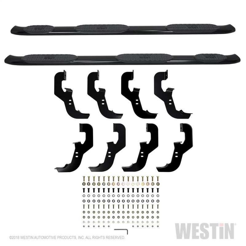 Westin Chevrolet Silverado Crew Cab w/ 6.5ft Bed PRO TRAXX 5 W2W Oval Nerf Step Bars - Black