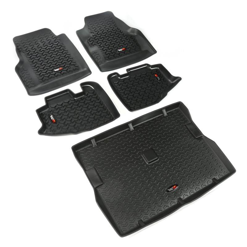 Rugged Ridge Floor Liner Front/Rear/Cargo Black Jeep Wrangler TJ